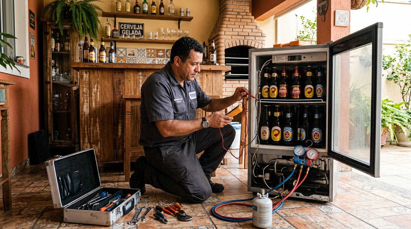 Recarga de gás refrigerante em cervejeira em atendimento em Governador Valadares‑MG