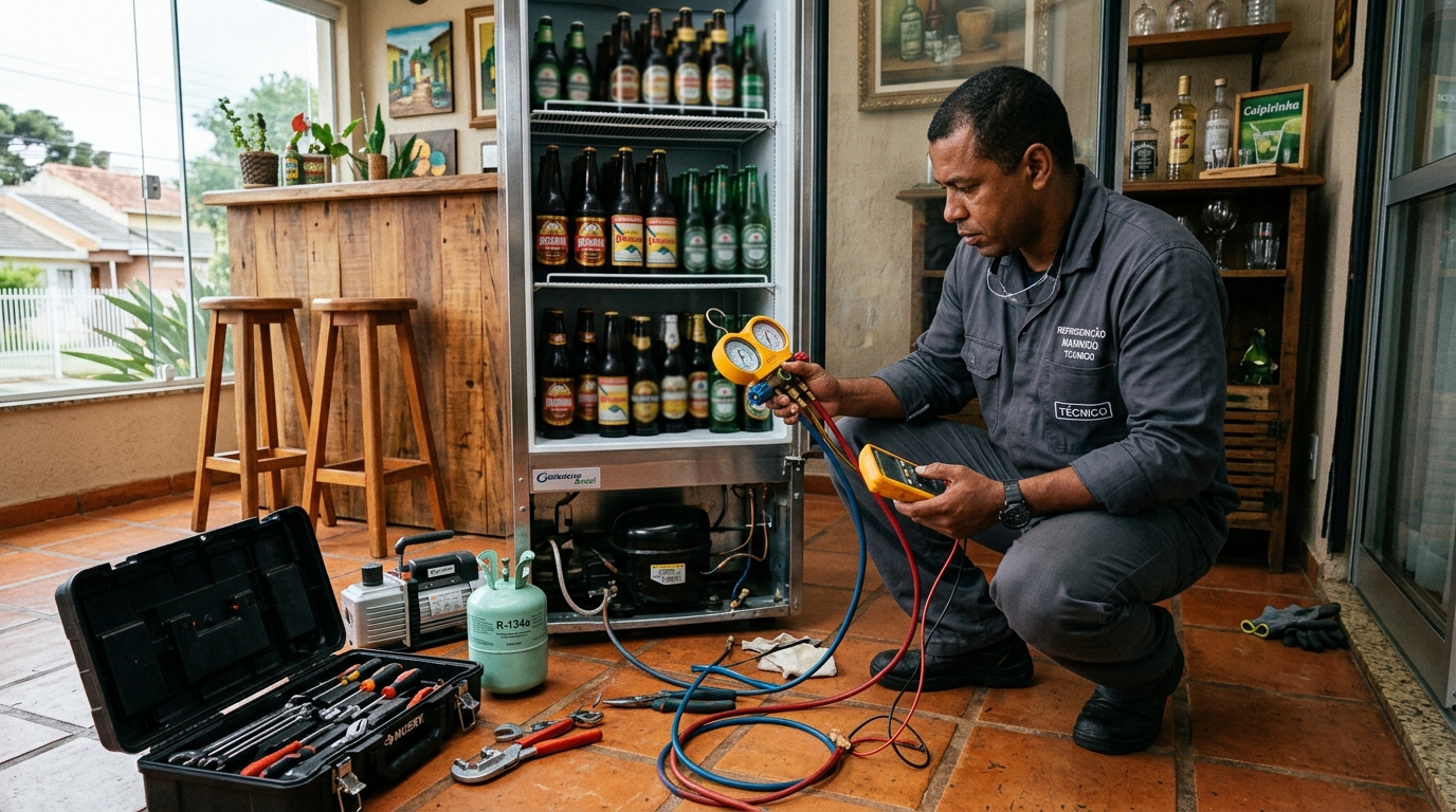 Técnico de conserto de cervejeira em residência em Governador Valadares‑MG